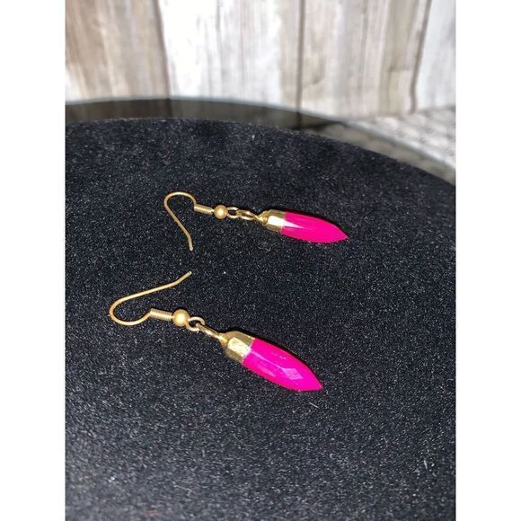 Pink Stone Hook Back Earrings - Picture 7 of 12